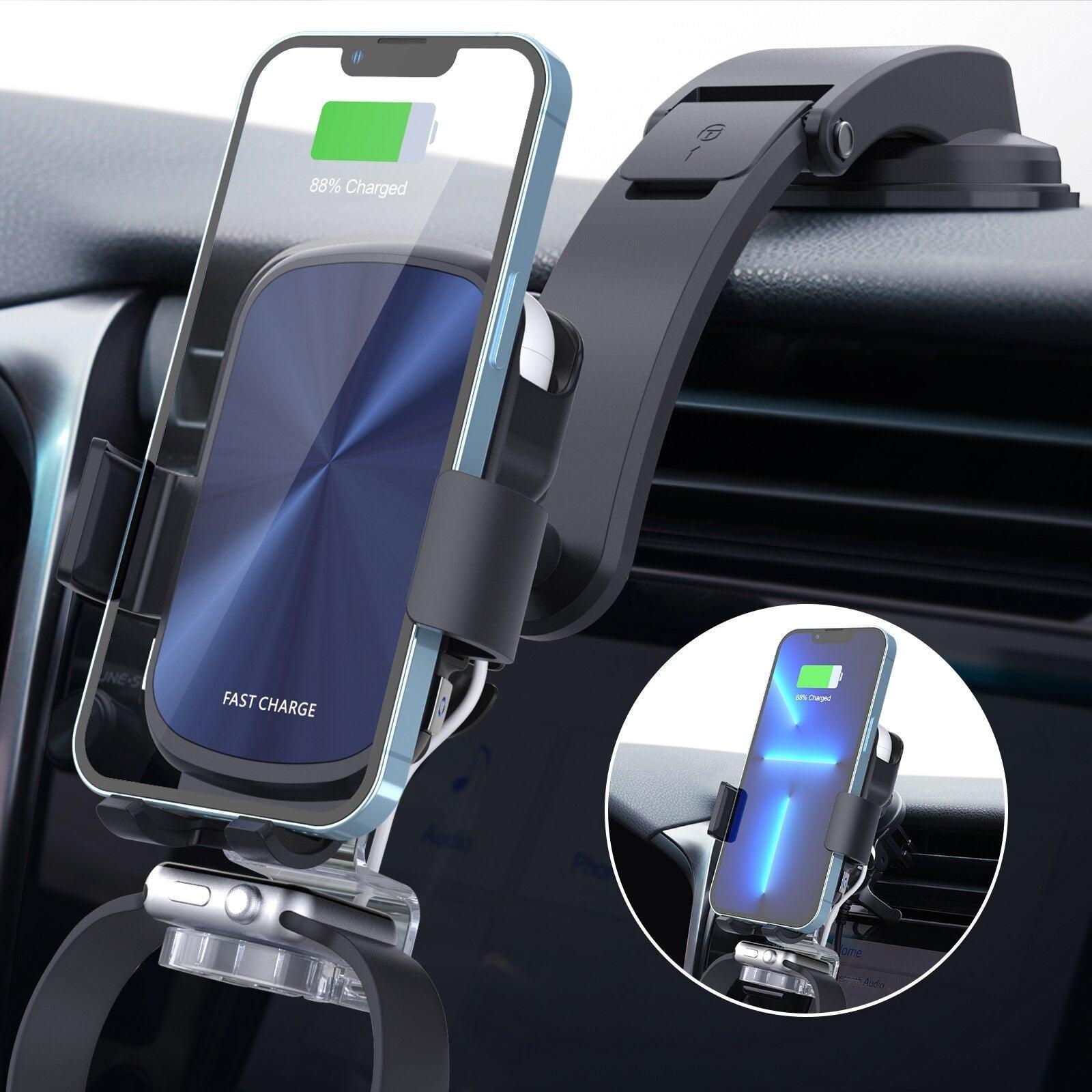 3 in 1 Wireless Car Charger for iPhone AirPods & Apple Watch - ultraphonecases